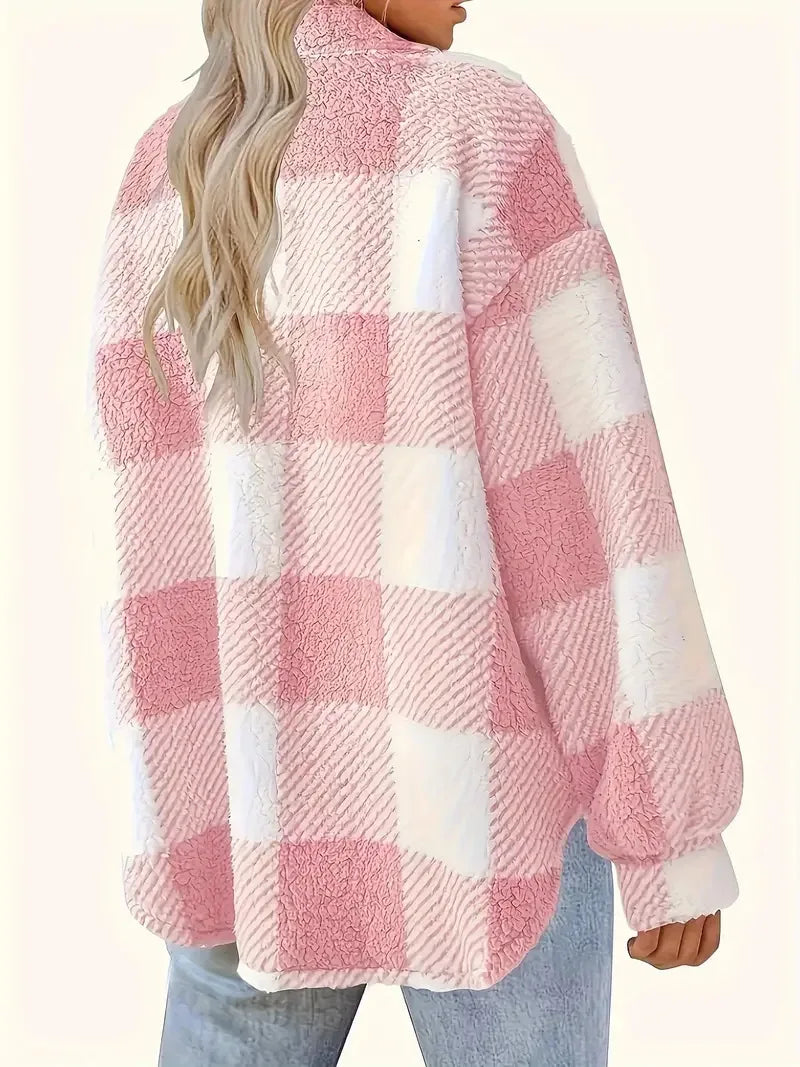 Caden Fleece Jacket | Classic Plaid Design | Cozy Fit