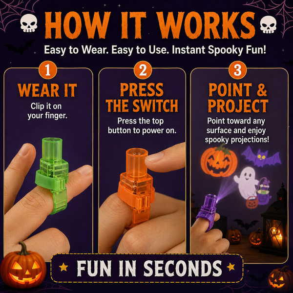 SpookyBeam™ Halloween Finger Projector | Mini Projections for Spooky Party Fun