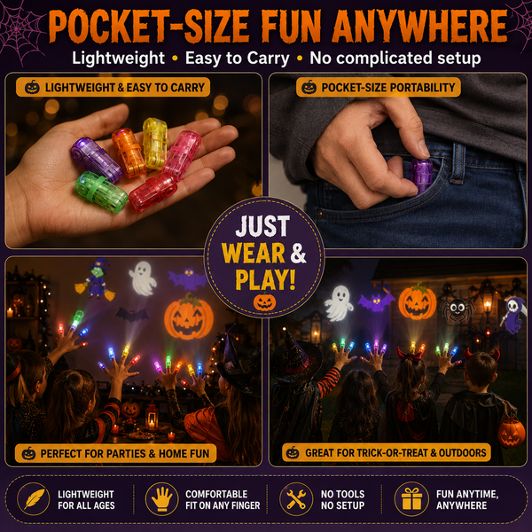 SpookyBeam™ Halloween Finger Projector | Mini Projections for Spooky Party Fun
