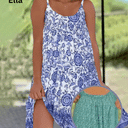  White (floral navy blue)