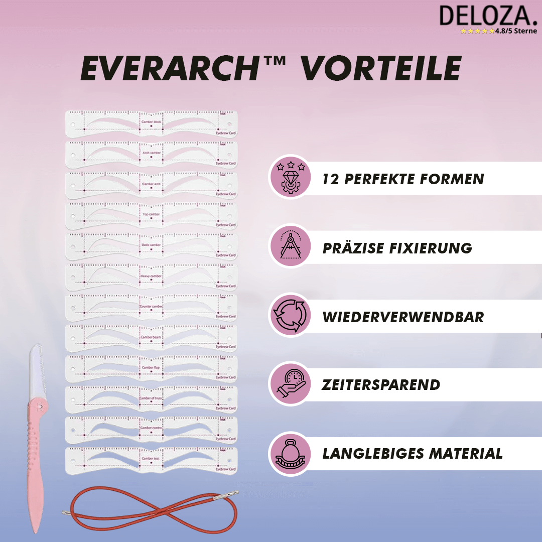 EverArch™ – Perfekt geformte Augenbrauen in wenigen Sekunden [Set mit 12 Augenbrauen-Schablonen]