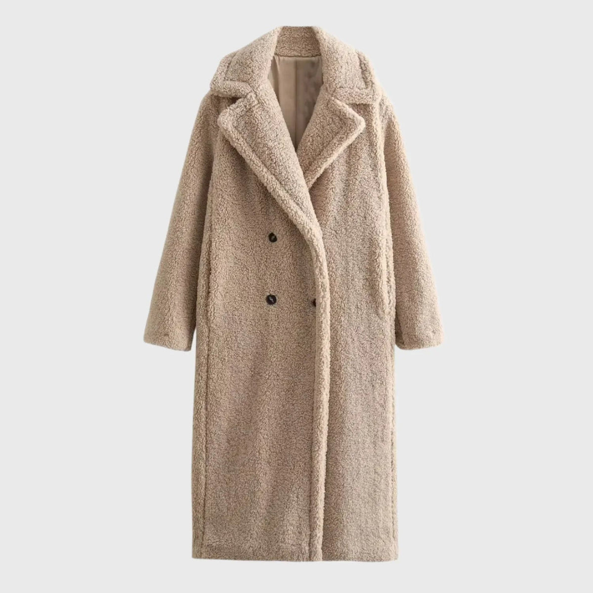 Gera | Winter Coat | Cozy Teddy Fabric, Double-Breasted Design