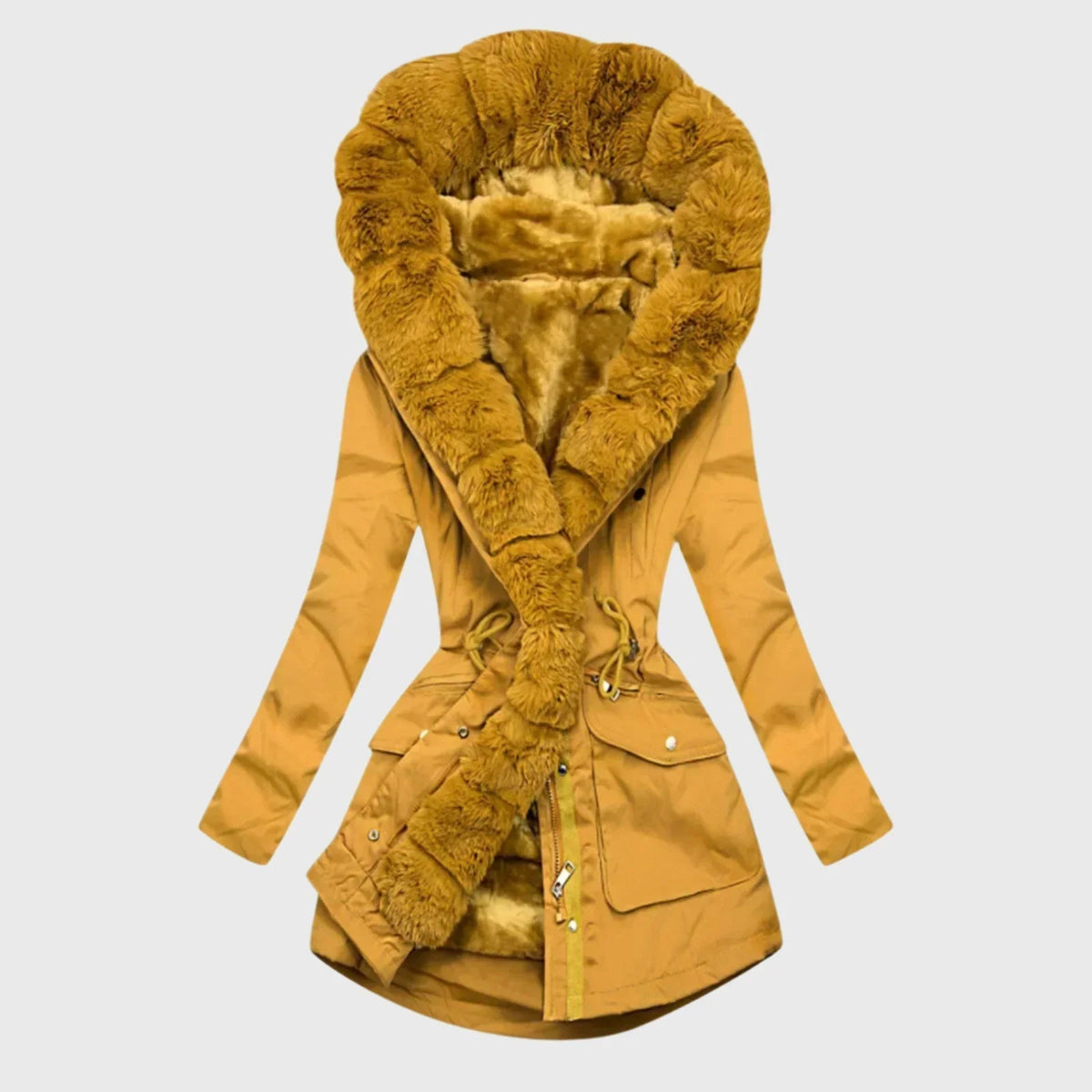 Gira Women's Winter Jacket | Oversized Fur Collar