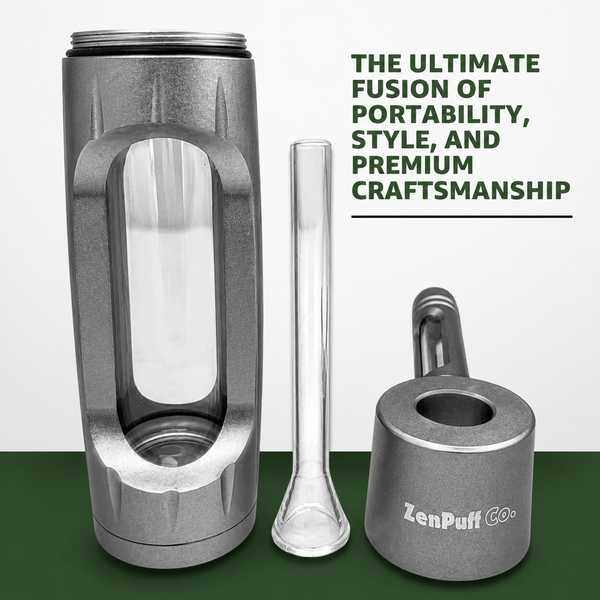 ZenPuff Glass Water Bottle with Protective Aluminum Exterior