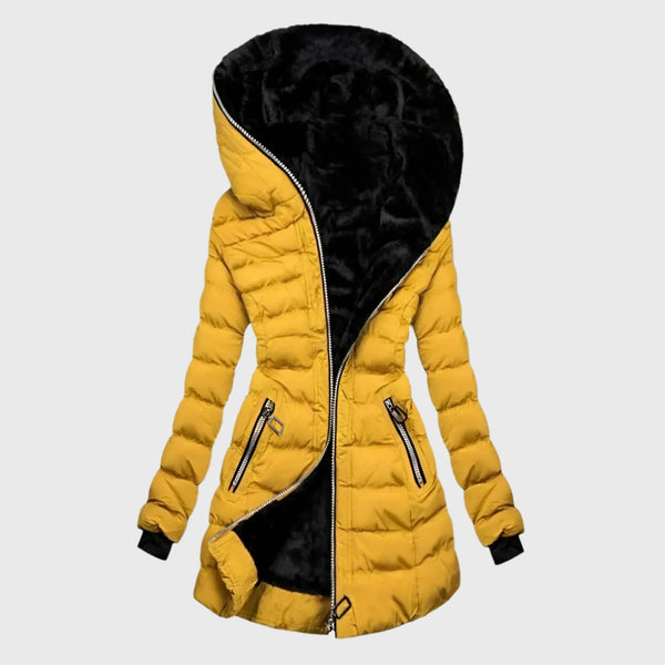 Women Winter Coat | Slim-Fit Design | Oversized Hood | Zipper Pockets