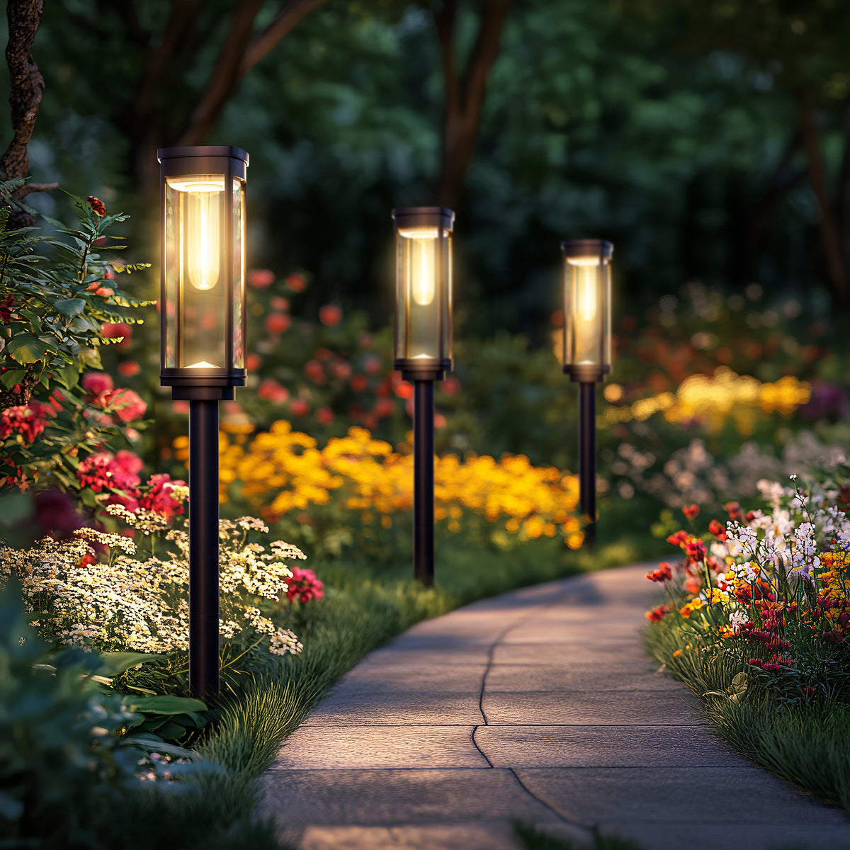 SOLEA Pathway Lights Illuminate Gardens with Elegant Style