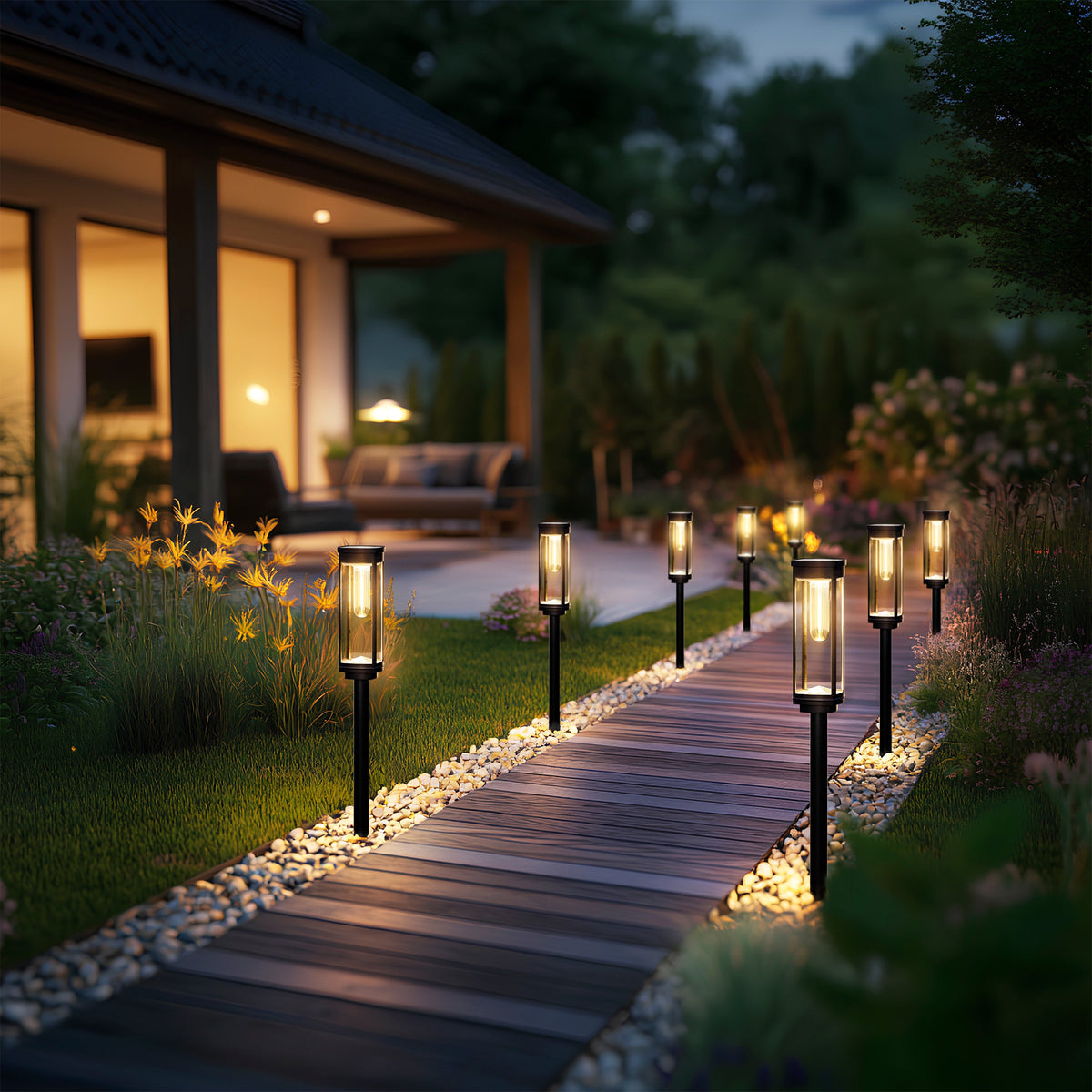 SOLEA Pathway Lights Illuminate Gardens with Elegant Style