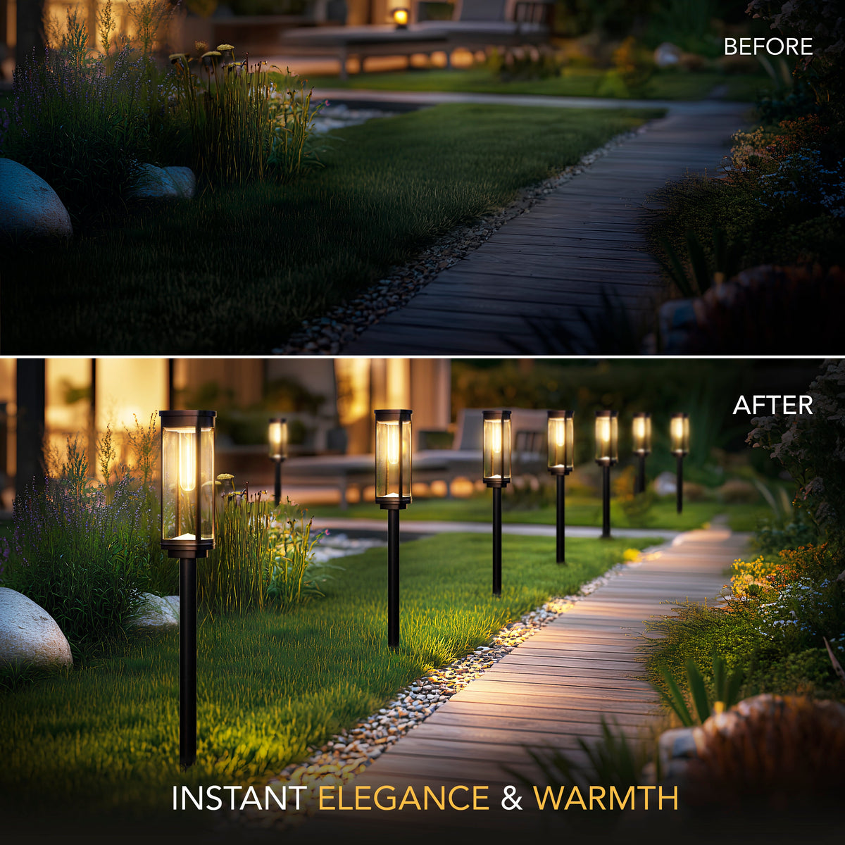 SOLEA Pathway Lights Illuminate Gardens with Elegant Style
