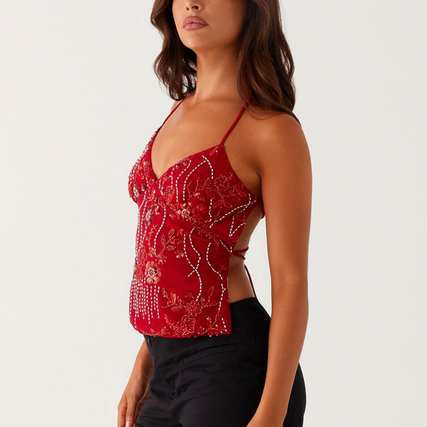 Sparkly V-Neck Cami Top