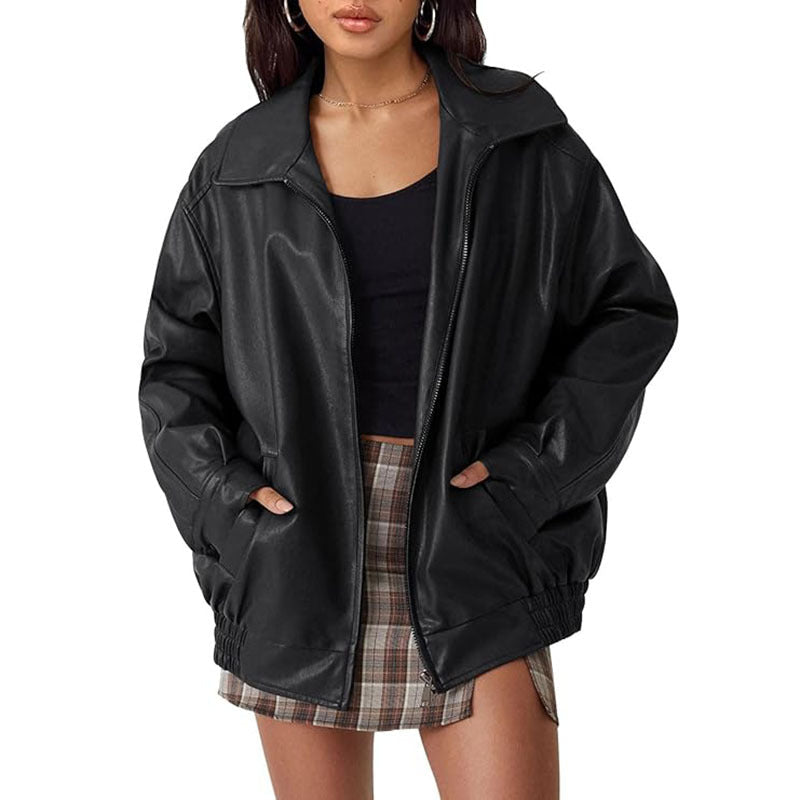 Kovi | Women's Biker Jacket | Oversized Vintage-Inspired Design