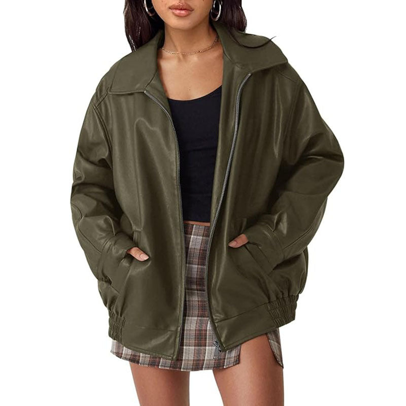Kovi | Women's Biker Jacket | Oversized Vintage-Inspired Design