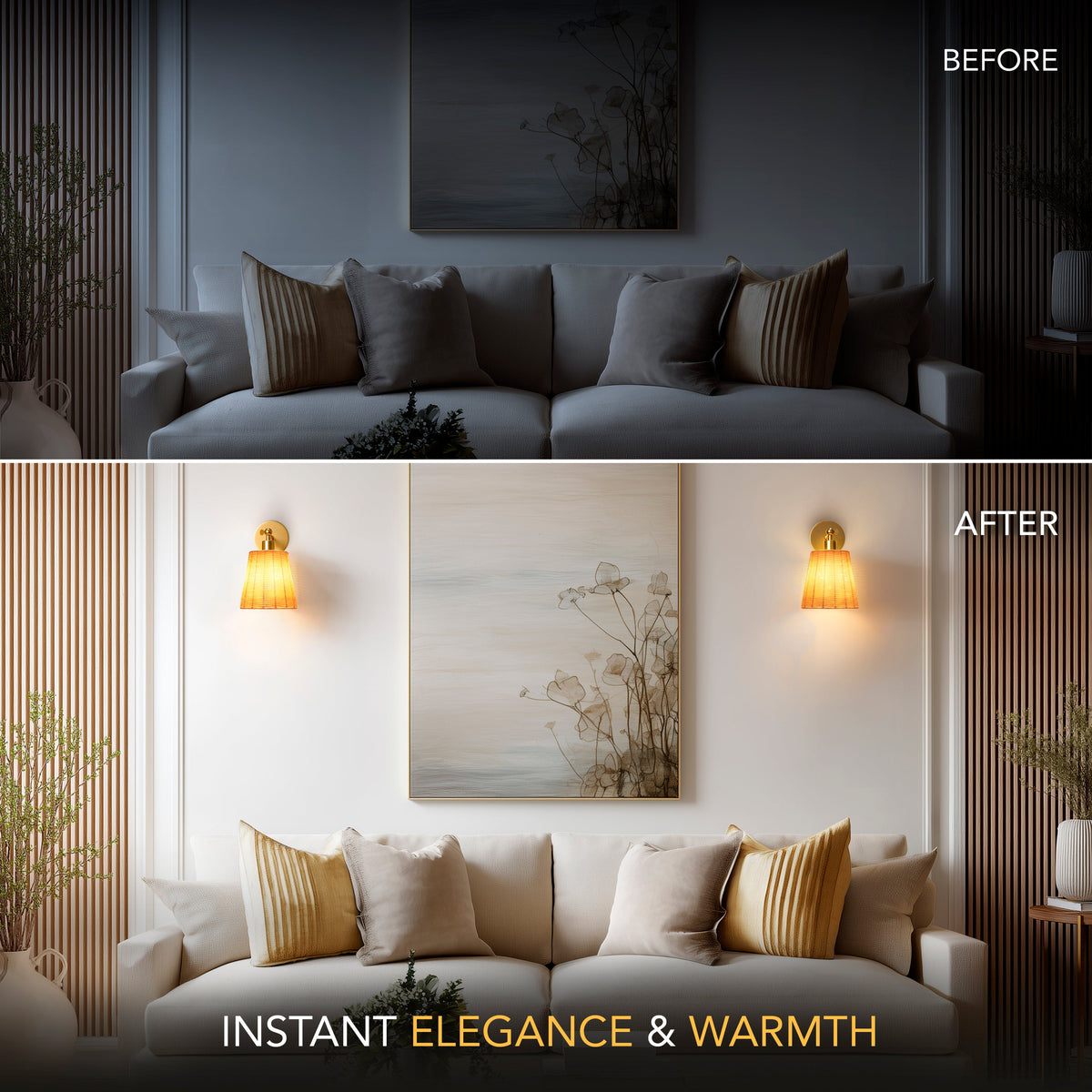 Natural Wireless wall sconce