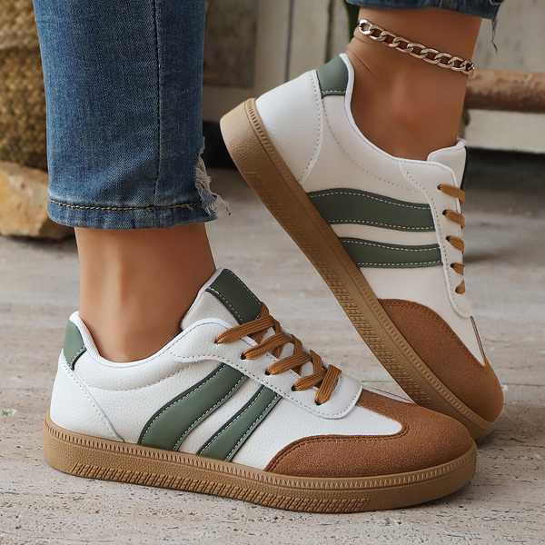 Veylor — Retro 80s Leather Sneakers with Cushioned Gum Sole