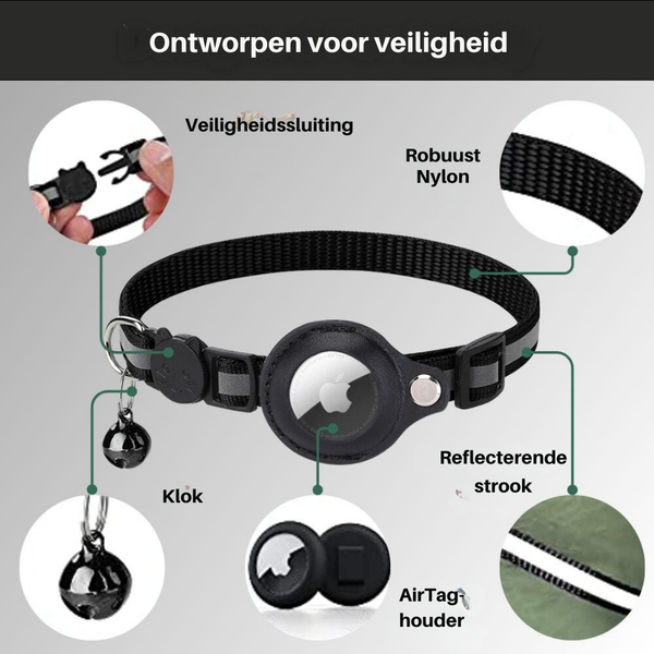 Cat GPS Tracker Collar with Quick Release Closure and Reflective Design for Enhanced Night Visibility