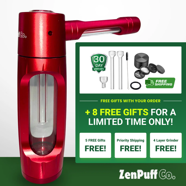 ZenPuff Glass Water Bottle with Protective Aluminum Exterior