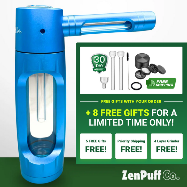 ZenPuff Glass Water Bottle with Protective Aluminum Exterior