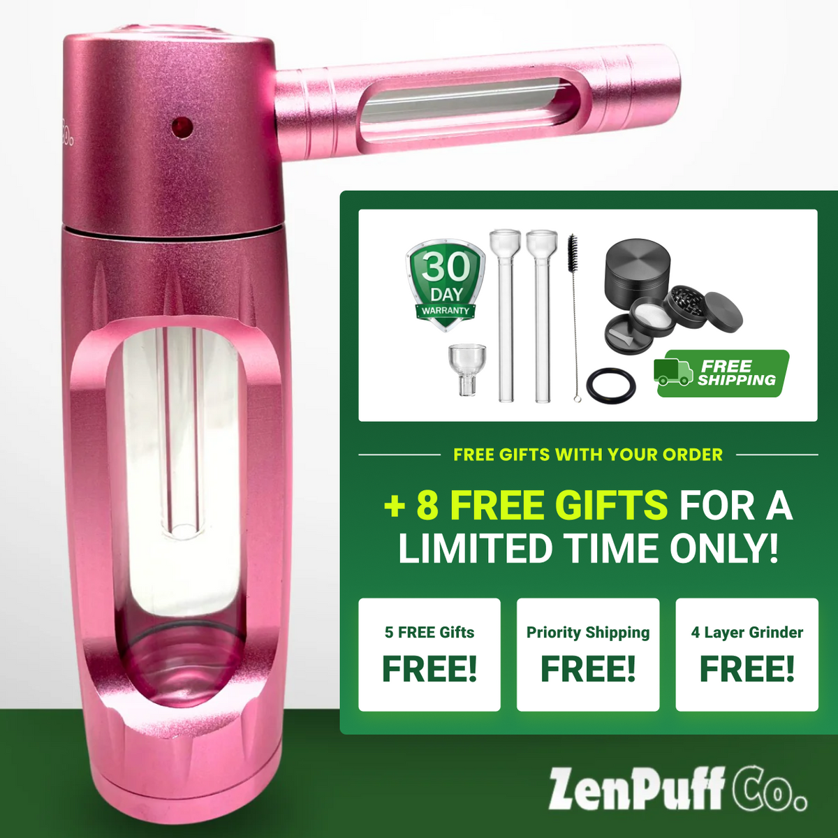 ZenPuff Glass Water Bottle with Protective Aluminum Exterior