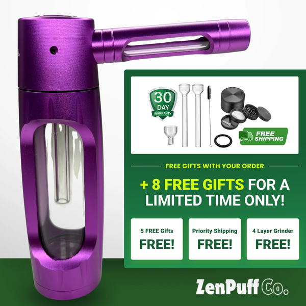 ZenPuff Glass Water Bottle with Protective Aluminum Exterior