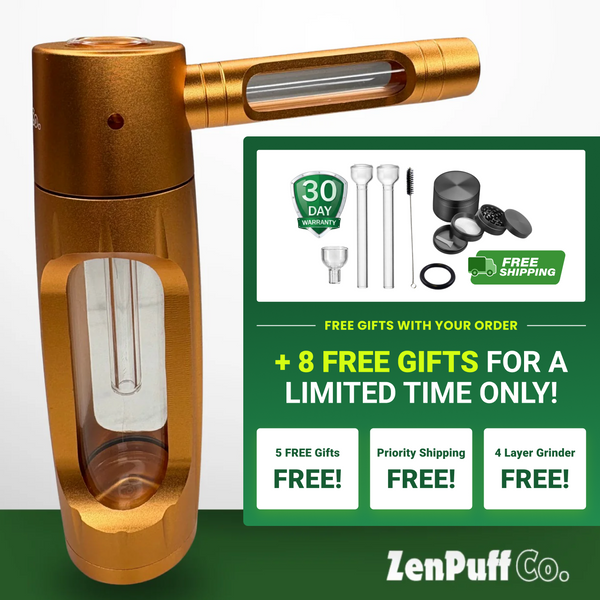 ZenPuff Glass Water Bottle with Protective Aluminum Exterior