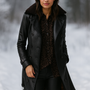 Pavi | Women's Leather Trench Coat | Classic Design