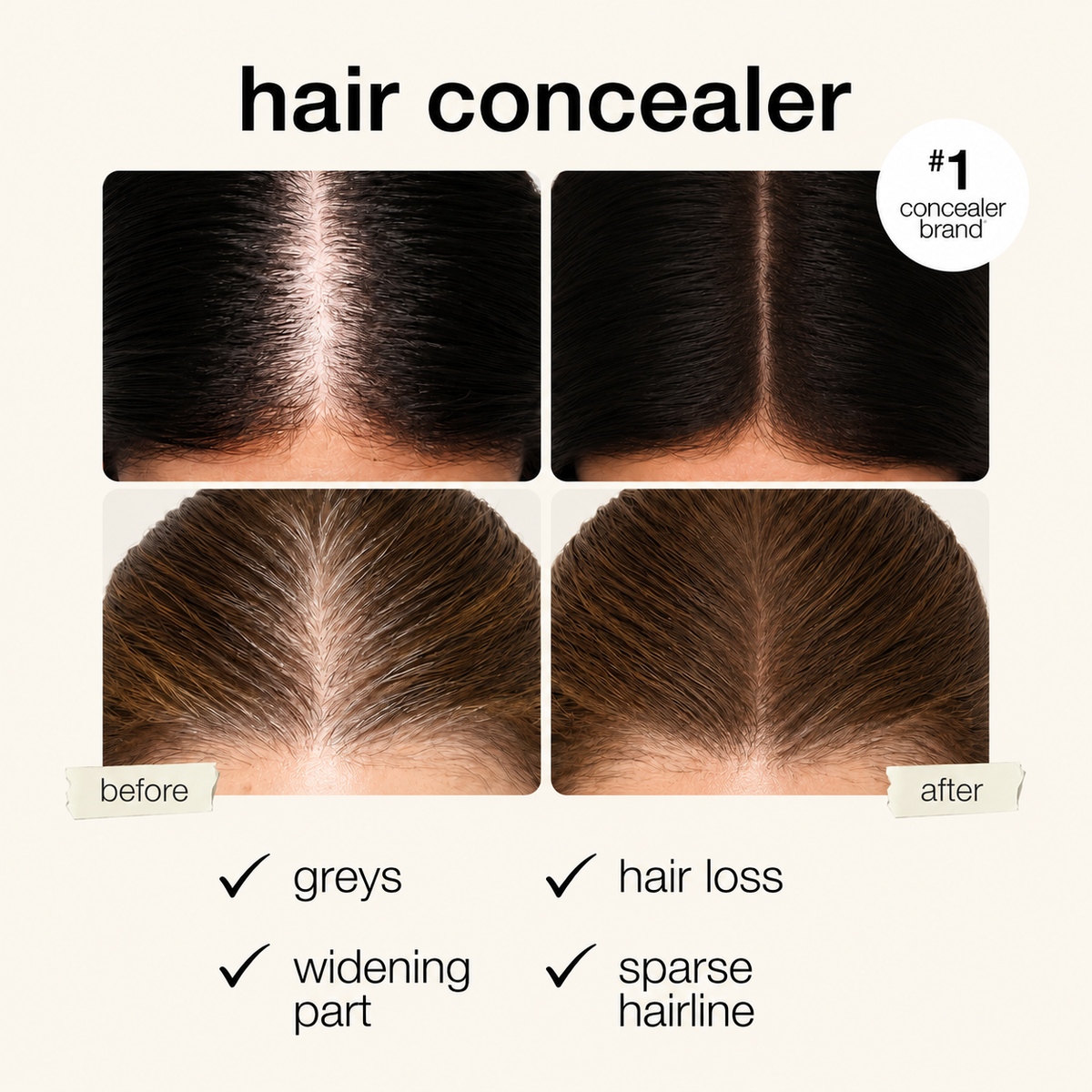 VoluVela™ Hair Concealer for Naturally Fuller-Looking Hair