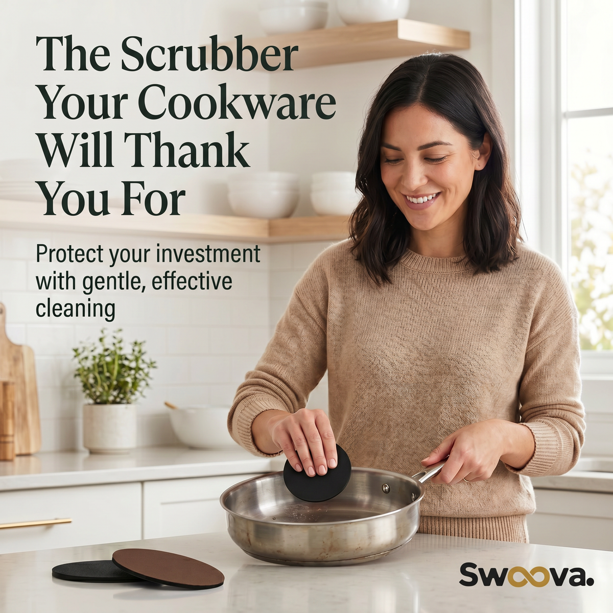 Restore Stainless Steel Shine Faster with Powerful Cleaning Sponge