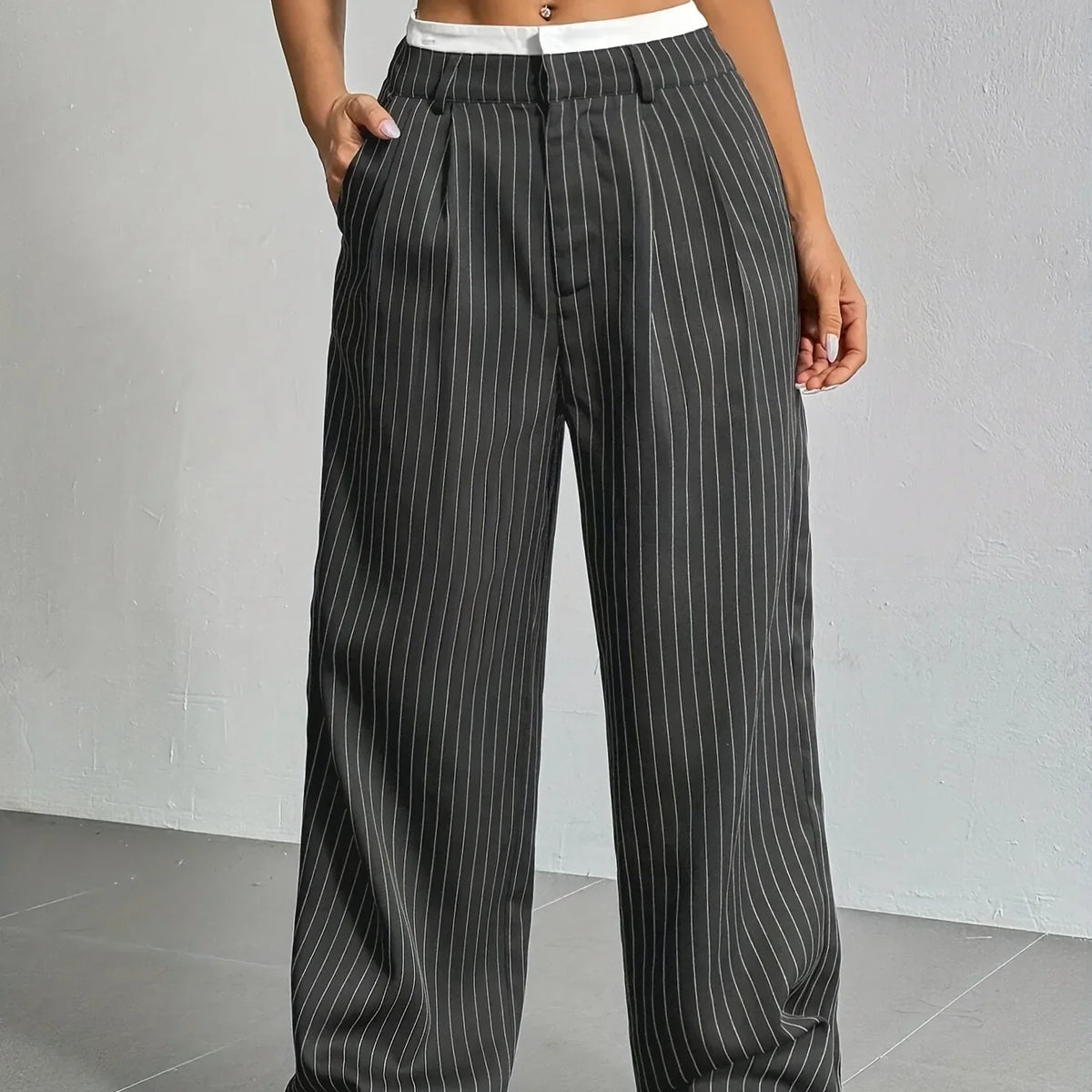 PinstripePower™ — Sculpt Your Curves and Command Every Room with Effortless Style