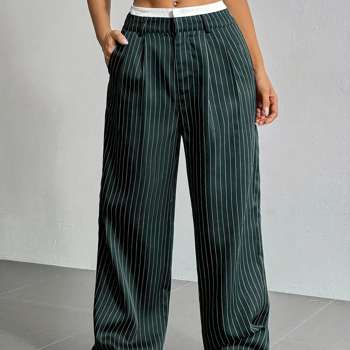 PinstripePower™ — Sculpt Your Curves and Command Every Room with Effortless Style