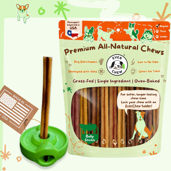 ChewLock™ – Small Dog Bully Stick Holder & Natural Chew Starter Pack