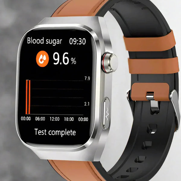 Advanced Health Smartwatch with ECG, Blood Sugar Monitoring, 2.04-Inch AMOLED Display – Waterproof Fitness Tracker