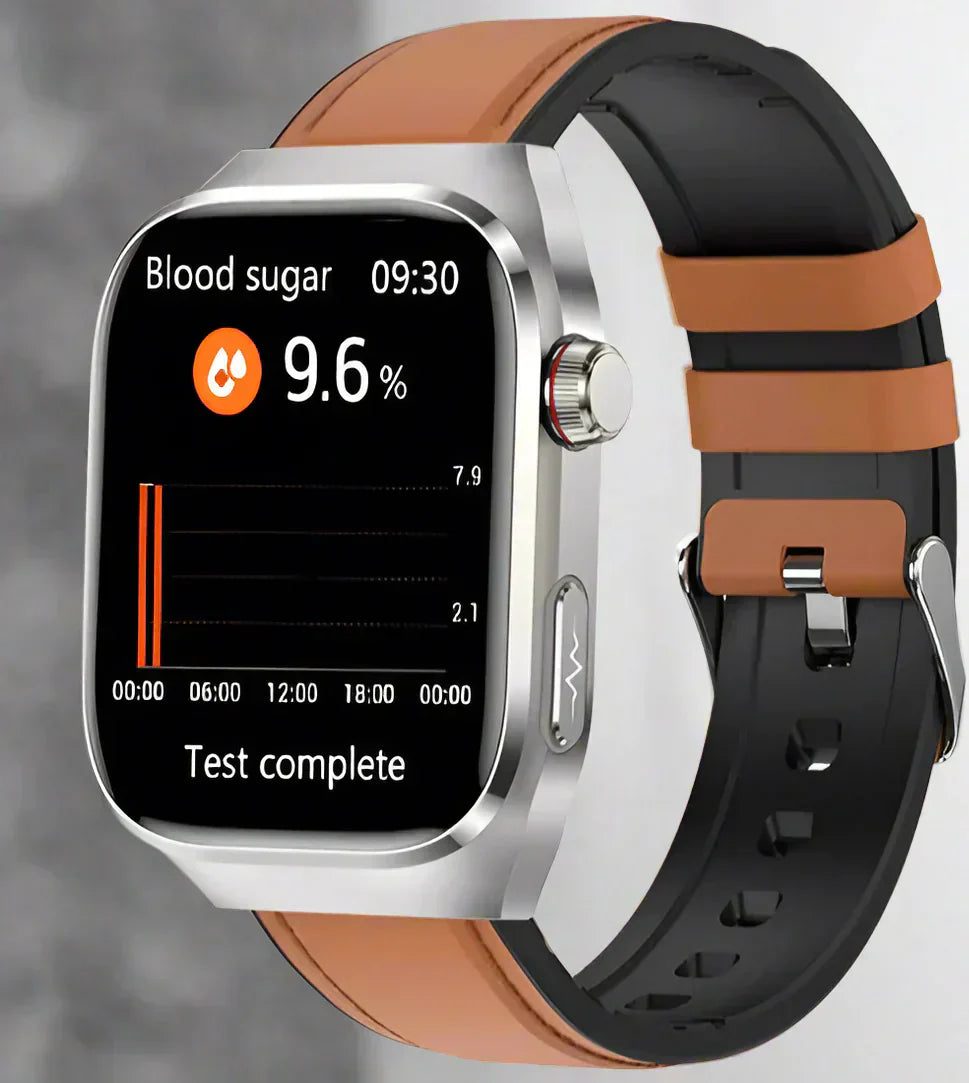 Advanced Health Smartwatch with ECG, Blood Sugar Monitoring, 2.04-Inch AMOLED Display – Waterproof Fitness Tracker