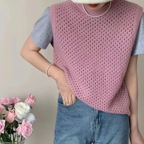 Sofia – Ärmelloser Strickpullover für Damen