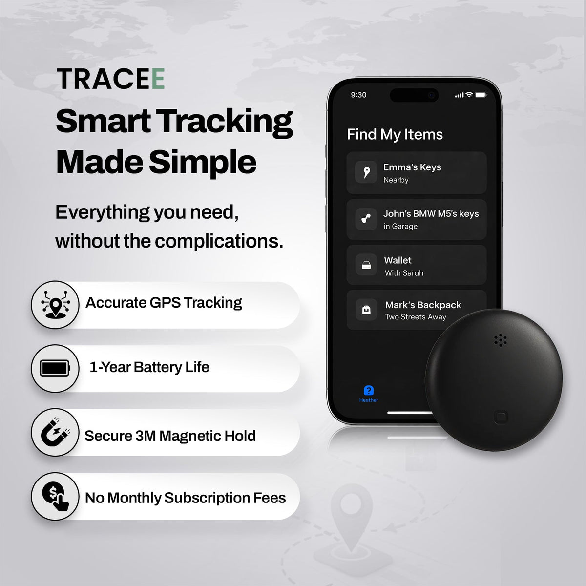 Trackora™ – GPS Tracker with Apple Find My & Magnetic Case