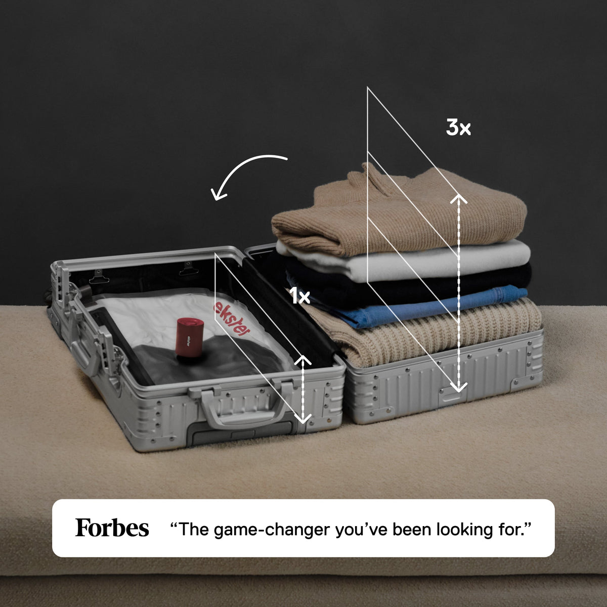 TravelPack™ Vacuum Kit Compresses Clothes for Effortless Travel