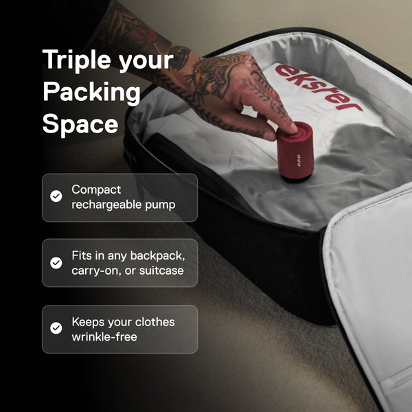 TravelPack™ Vacuum Kit Compresses Clothes for Effortless Travel