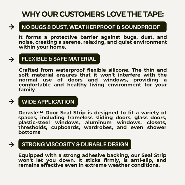 Derasle™ Door Seal Strip - 9.8 Feet Length Tape