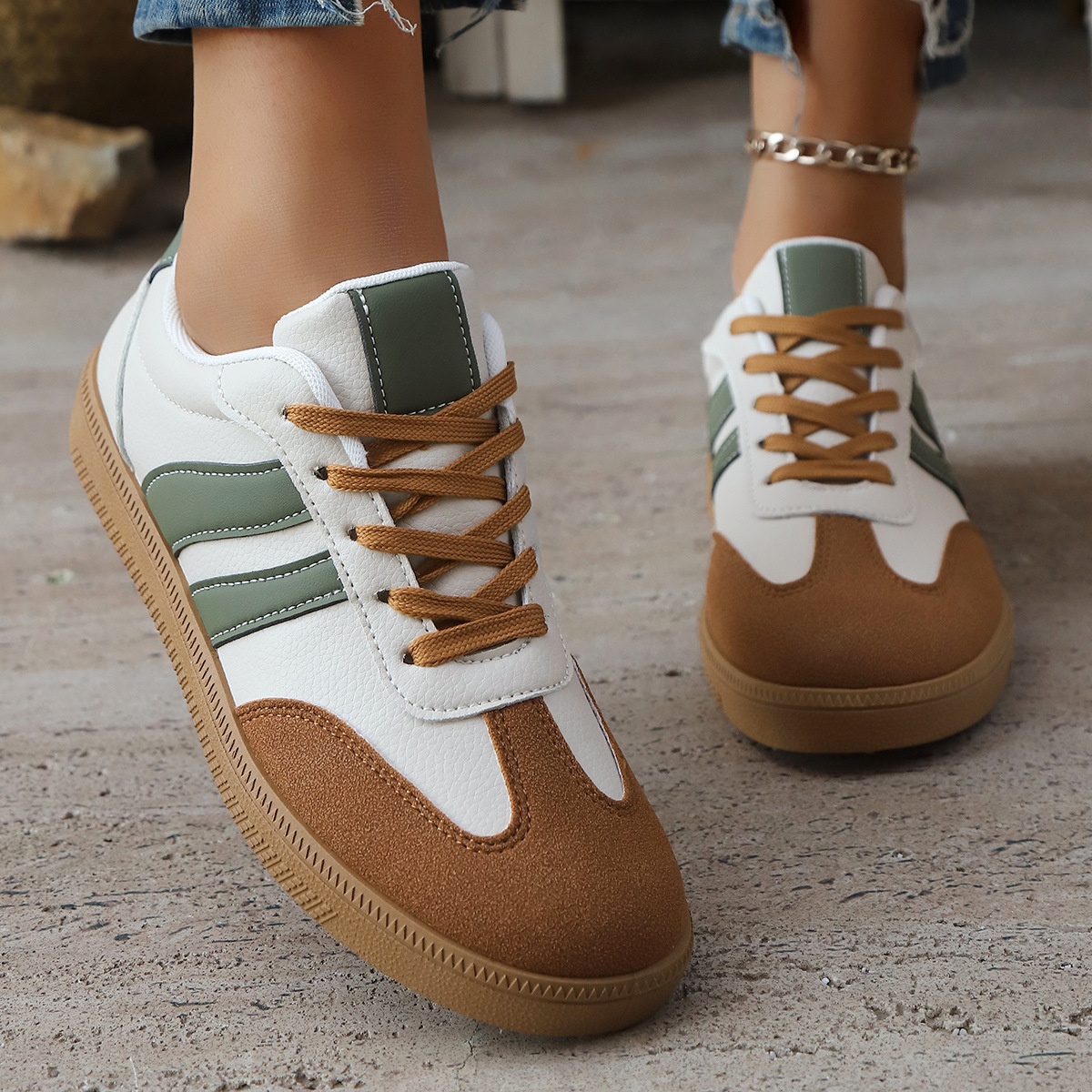 Veylor — Retro 80s Leather Sneakers with Cushioned Gum Sole