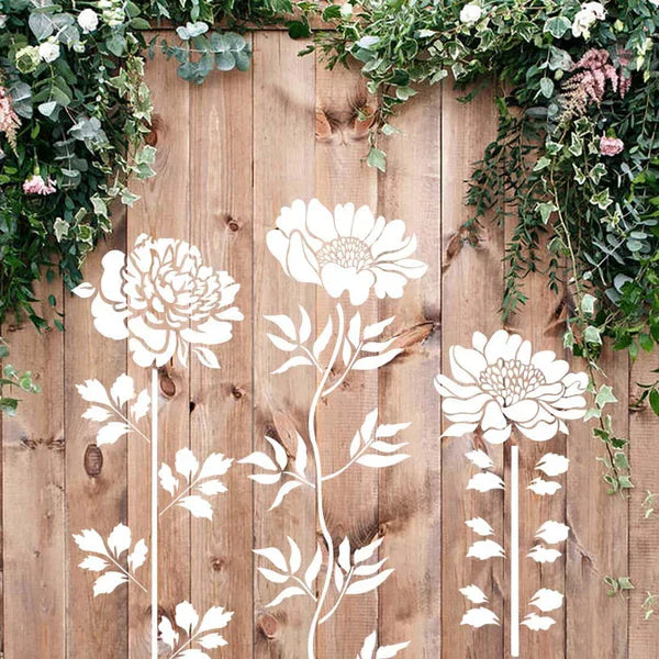 BloomTrace – Garden Fence Flower Stencils for DIY Décor