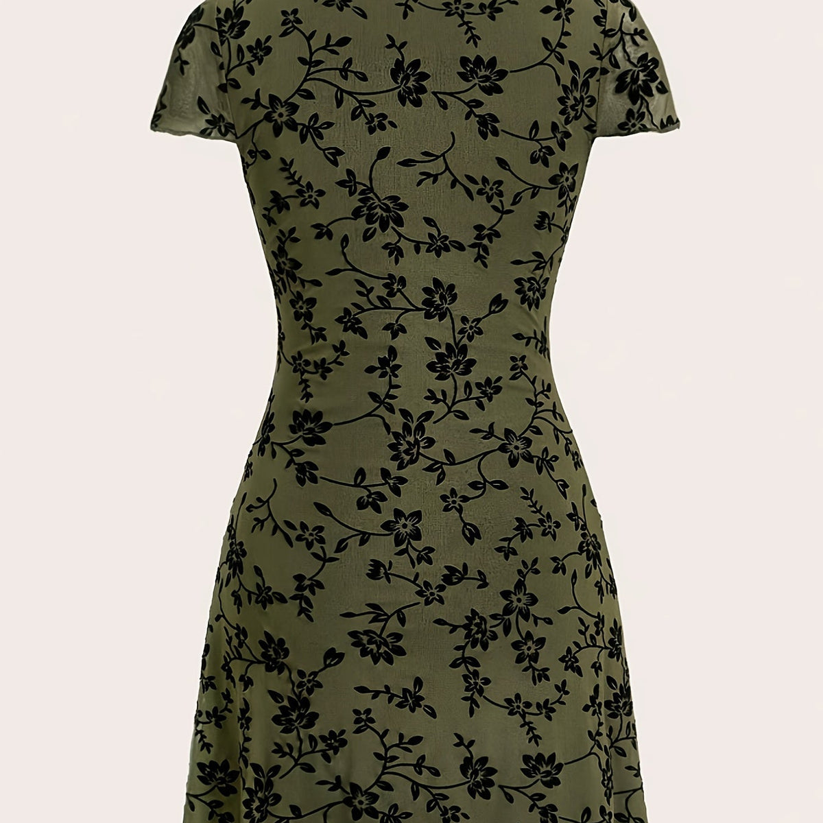 Floral V-Neck Knit Dress