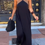 Cross Halter Neck Sleeveless Stitching Dress