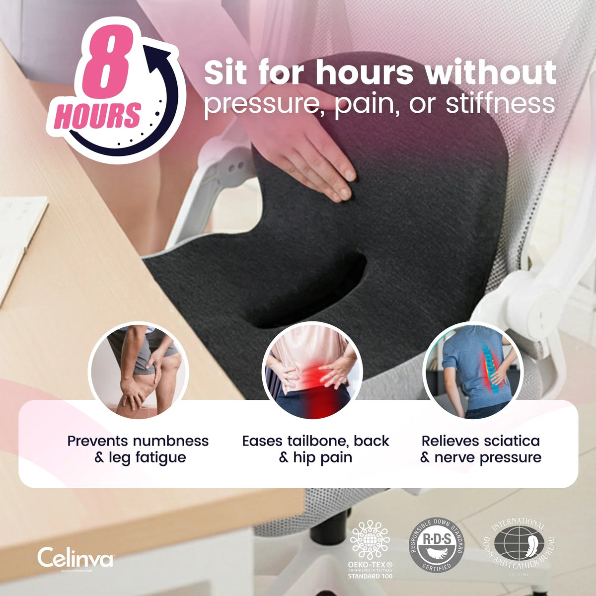 SitEase™ Orthopedic Cushion for Pain-Free, Comfortable Sitting