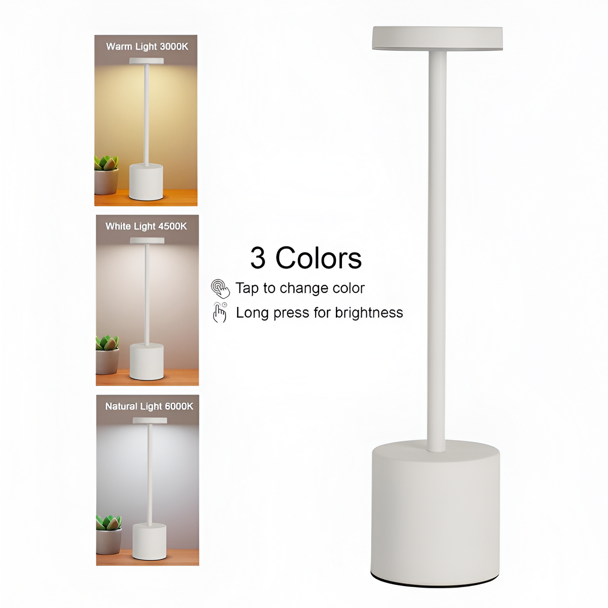 Auralis™ – Minimalist Dimmable Rechargeable LED Table Lamp