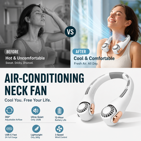 AeroBreeze™ Portable Neck Fan Stay Cool. Stay Comfortable. Stay Hands-Free.