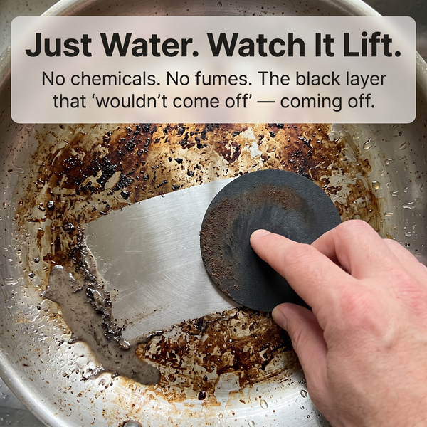 Restore Stainless Steel Shine Faster with Powerful Cleaning Sponge