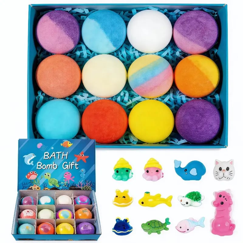BubblyJoy | Bath Bomb Set for Kids with a Surprise and Lots of Foam