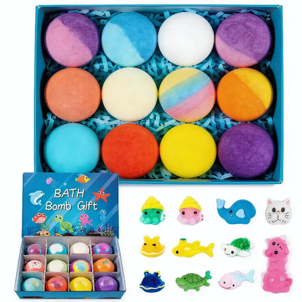 BubblyJoy | Bath Bomb Set for Kids with a Surprise and Lots of Foam