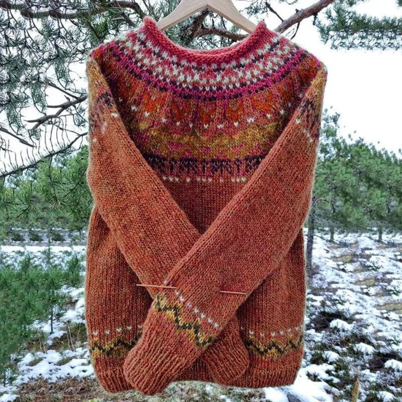 Luciana™ | Vintage Knit Jacquard Sweater