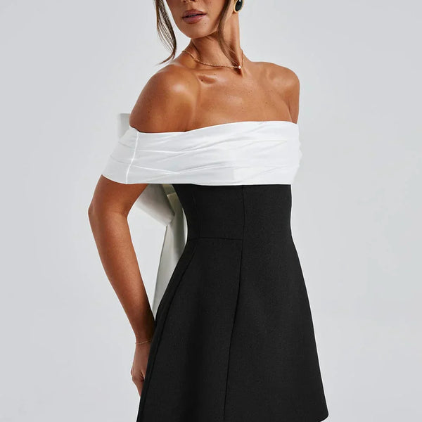 Backless Bow Mini Dress