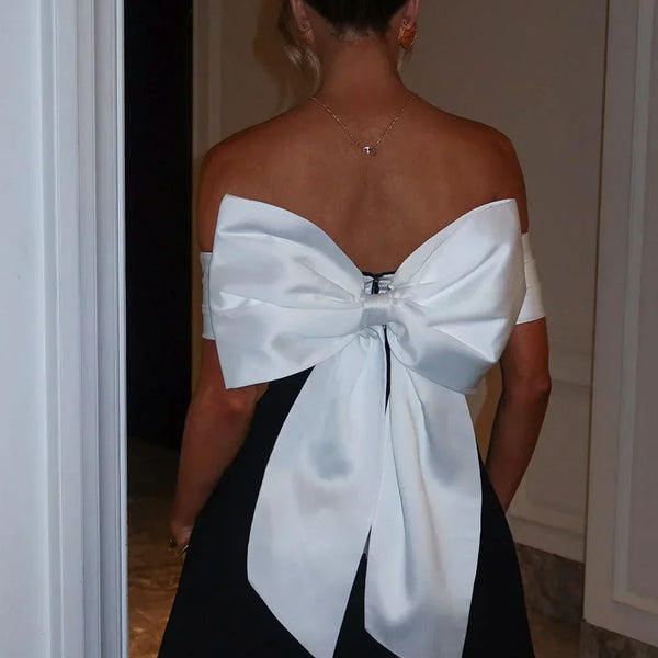 Backless Bow Mini Dress