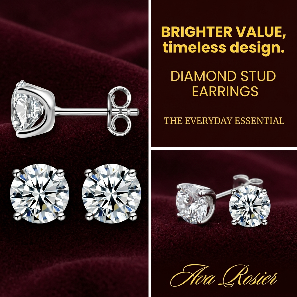 Veloura™ – Timeless moissanite stud earrings with brilliant sparkle